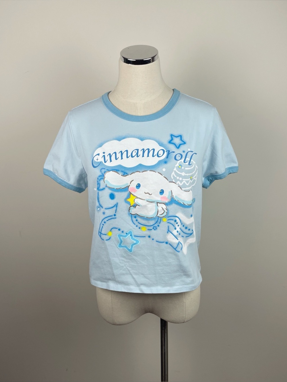 Sanrio Cinnamoroll Blue White Kawaii Short Sleeve Tee Shirt Girl XL